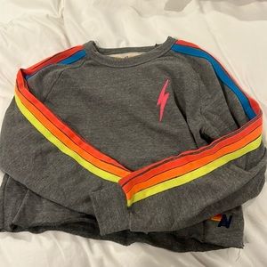 Aviator nation bolt cropped crewneck